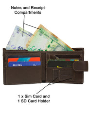 Fino HL-518/WOLF Genuine Leather Wolf Wallet with SD Card Holder & Box