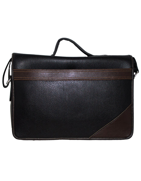 Fino HX-616 Unisex Faux Leather Messenger Bag - Black