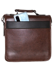 Fino HX-622 Unisex Luxurious Classic Faux Leather Sling Bag - Brown