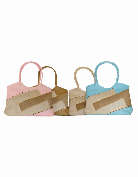 Fino HY-04023 Weave Woven Straw Beach & Shopping Value Bags - Set of 4