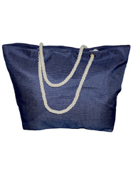 Fino JH-19054 Exotic Beach Canvas Oversize Beach /Shopping/ Tote Bag - Purple & Navy Blue