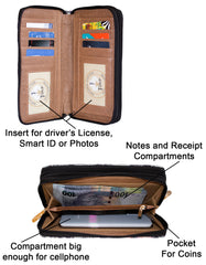 Fino JH-798G Faux Leather Grab & Go All in 1 Purse with Cellphone Pouch