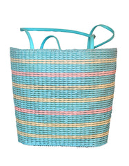 Fino JSZ-1440 Straw Beach Bag with Front Flower Details