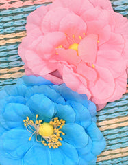 Fino JSZ-1440 Straw Beach Bag with Front Flower Details
