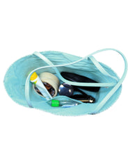 Fino JSZ-1440 Straw Beach Bag with Front Flower Details