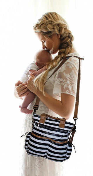 Fino KY016 Waterproof Baby Nappy Bag - Black & White