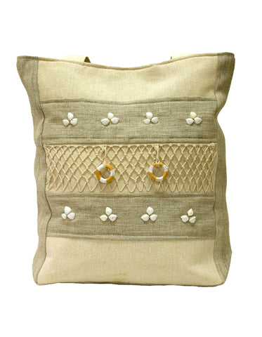Fino LB-0002 Seashore Net Design Beach Hessian Bag