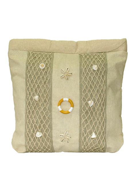 Fino LB-0003 Seashore Shell & Net Design Beach Shoulder Hessian Bag