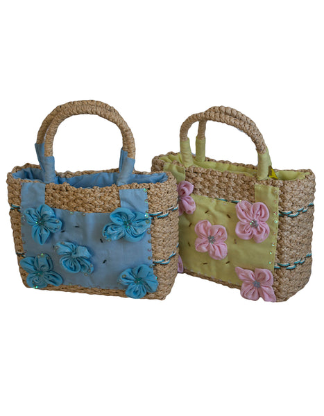 Fino MLG01-455 Straw Woven Beach Bag- Set of 2