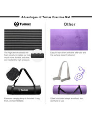 Tumaz NBR01 10mm Thick all in 1 Anti-Tear Exercise Mat with Carrying Strap