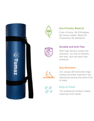 Tumaz NBR01 10mm Thick all in 1 Anti-Tear Exercise Mat with Carrying Strap