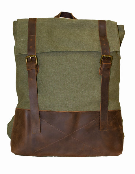 Fino SL-016 Canvas and Genuine Leather 13" Laptop Backpack