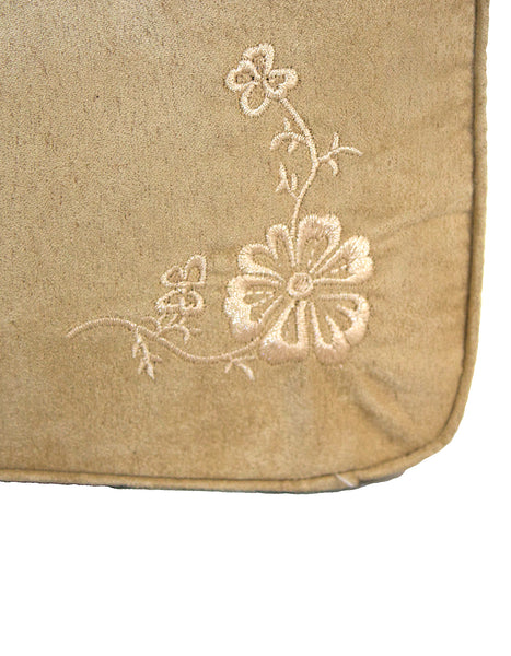 Fino SK-040B Flower Stitched Portable Mini Suede Value Bag - Set of 3