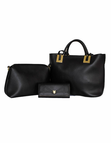 Fino SK-1610+51125 3in1 Faux Leather Hand & Shoulder Bag with Purse Set
