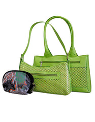 Fino SK-481GN+482+SKH-212 Faux Leather Value Bags And Purse Pouch Set