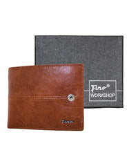 Fino SK-BD1601 Genuine Leather Top Grain Italian Wallet with Box - Brown