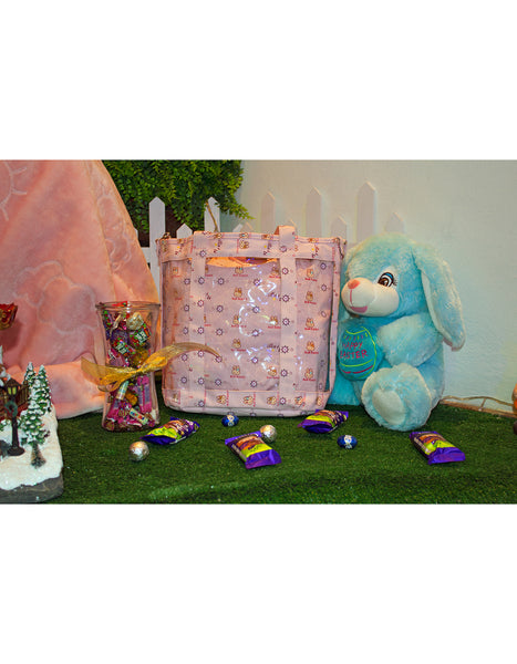 Fino SK-CA8875 Canvas Bunny print Childrenβs Value Travel Bags with PVC Waterproof Repellent Front Cover
