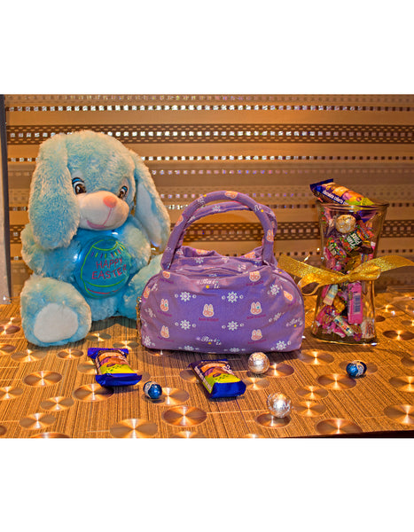 Fino SK-CA8876 Multi-Purpose Bunny print Canvas Bags - Purple