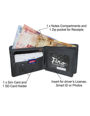 Fino SK-FZ03 Faux Leather Lifestyle Wallet with SD Card Holder & Box