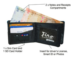Fino SK-FZ23 Denim Lifestyle Wallet with SD Card Holder & Box