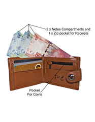 Fino SK-LS075 Faux Leather Bifold Value Wallet With Front Pocket - Set of 4