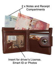 Fino SK-LS093 Faux Leather Men’s Rhino Wallet with Front Zip Coin Pocket