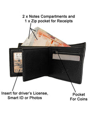 Fino SK-LS094 Faux Leather Slim Bifold Wallet with Gift Box