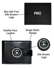 Fino SK-LS100 Faux Leather Circle Print Design Wallet with Box