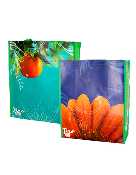 Fino SK-PP01 45L Glossy Eco-Friendly Set of 2 Reusable Shopping Bag - Sunflower & Orange Tree