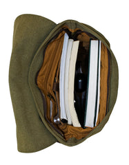 Fino SL-048 Unisex Canvas and Genuine Leather Backpack with Leather Front Tag
