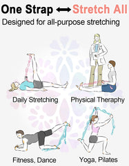 Tumaz LOOP Stretch Strap - 10 Loops & Non-Elastic Band for PT, Yoga & Dance