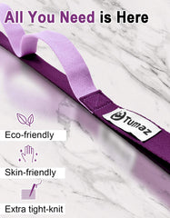 Tumaz LOOP Stretch Strap - 10 Loops & Non-Elastic Band for PT, Yoga & Dance