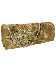 Fino T882 Elegant & Fancy Women’s Satin Clutch Bag with Chain