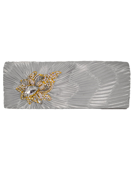 Fino T882 Elegant & Fancy Women’s Satin Clutch Bag with Chain