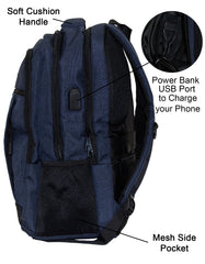 Qinol YCA-16 Unisex Travel 15” Laptop Backpack with USB Charging Port