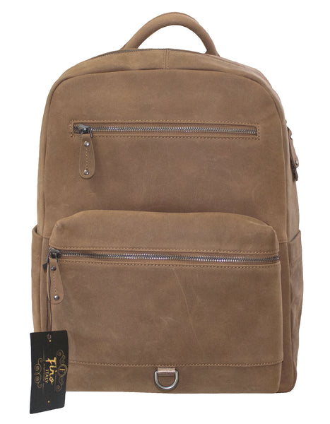 Fino FN-6805 Unisex Full Grain Genuine Leather 15-inch Laptop Backpack