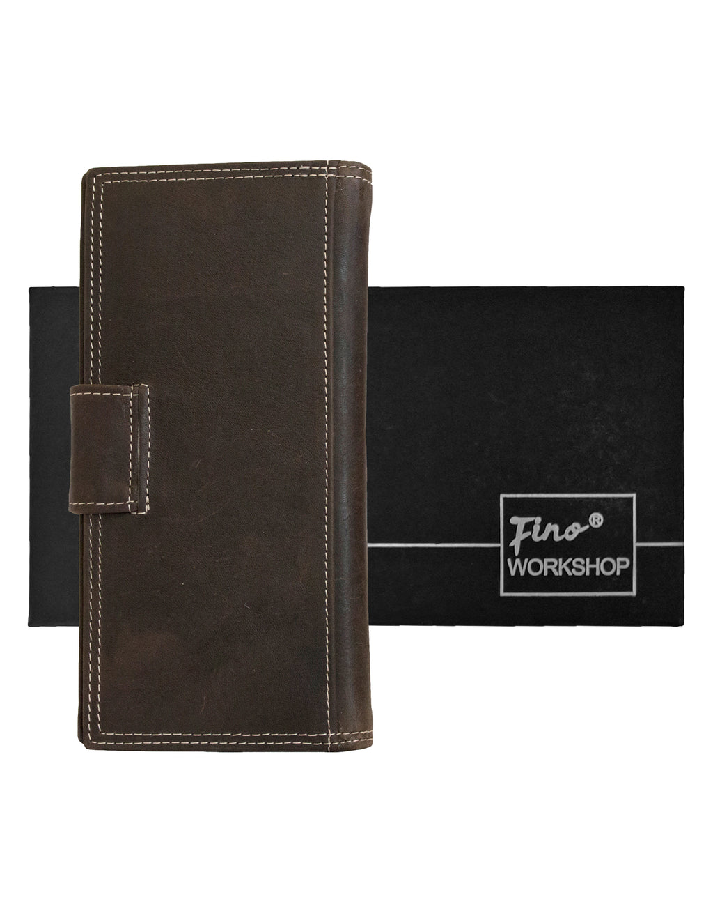 Fino HL-1408 Unisex Genuine Leather Soft Wallet with SD Card Holder & Box