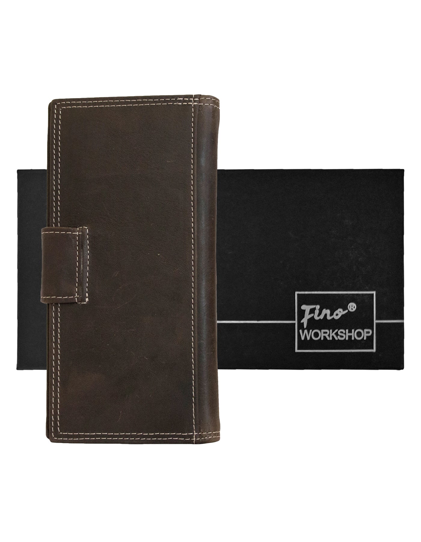 Fino HL-1408 Unisex Genuine Leather Soft Wallet with SD Card Holder & Box