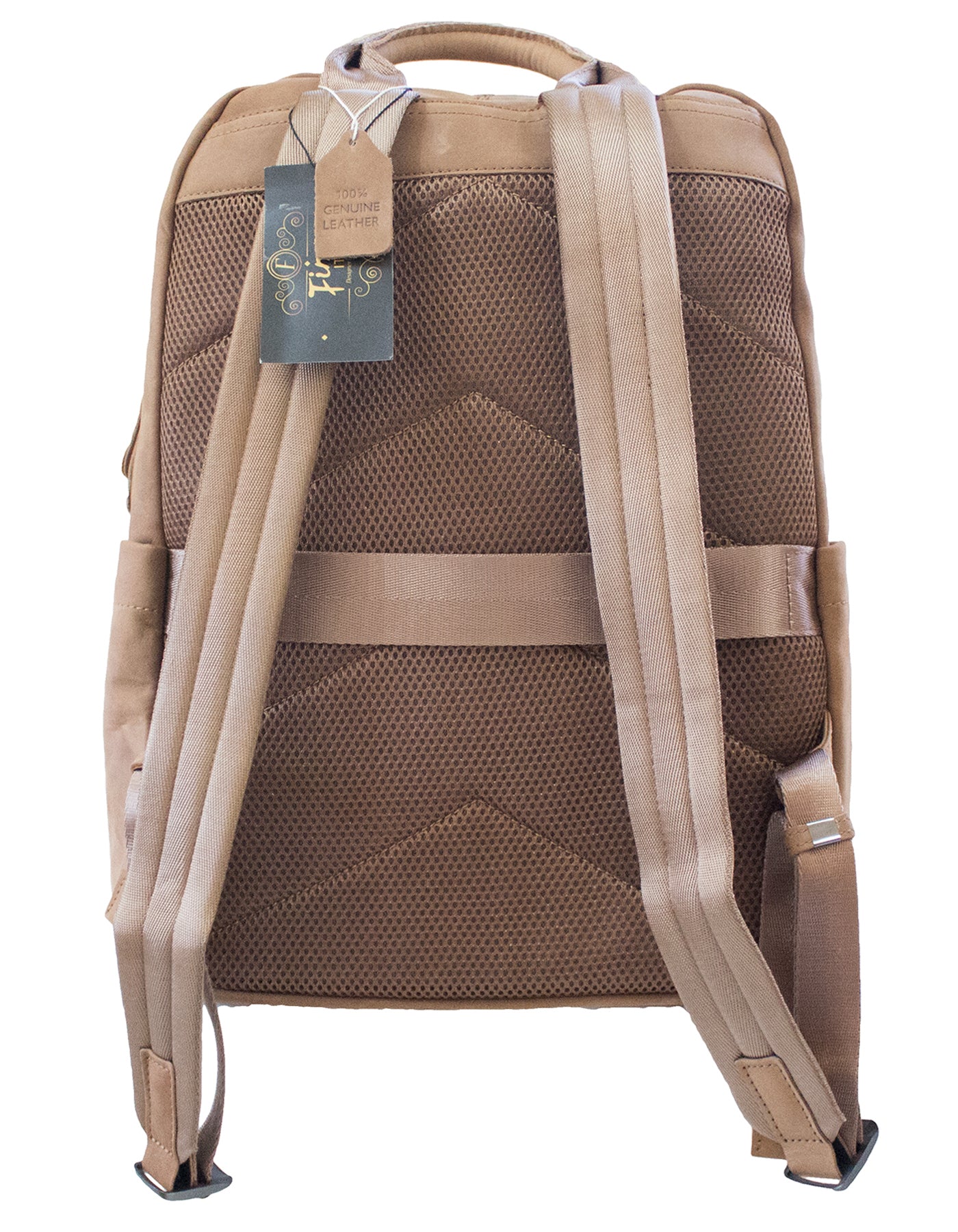 Fino FN-6805 Unisex Full Grain Genuine Leather 15-inch Laptop Backpack