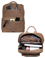Fino FN-6807 Unisex Full Grain Genuine Leather 15-inch Laptop Backpack