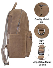 Fino FN-6807 Unisex Full Grain Genuine Leather 15-inch Laptop Backpack