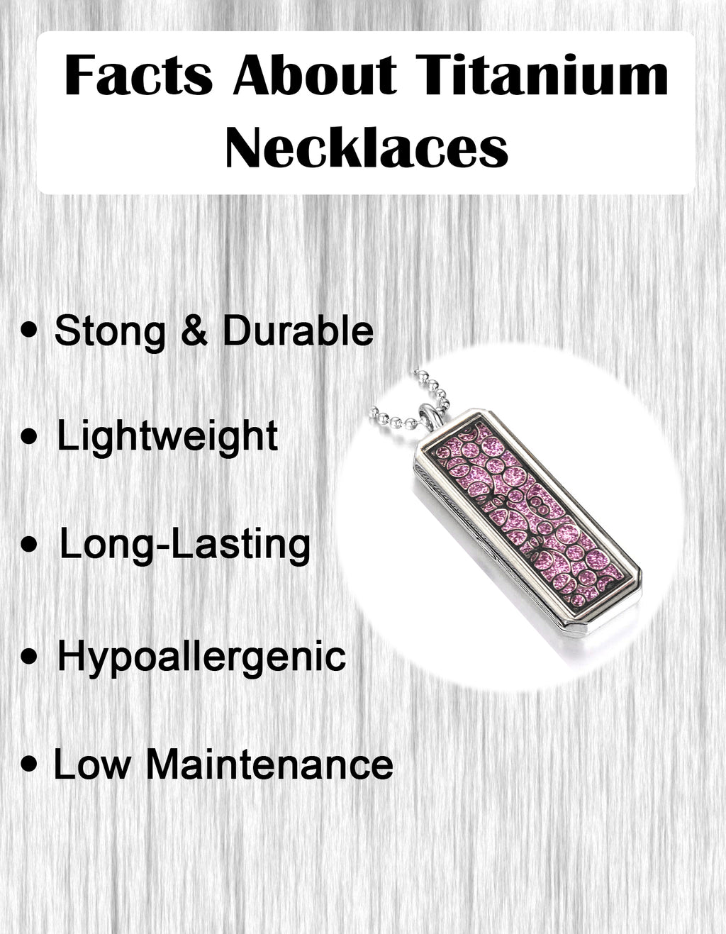 Just Aroma 08B02 Unisex Essential Oil Aromatherapy Titanium Locket Pendant Diffuser Necklace - Bubbles
