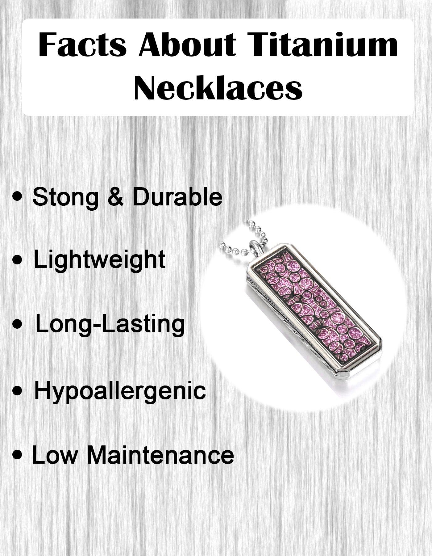 Just Aroma 08B02 Unisex Essential Oil Aromatherapy Titanium Locket Pendant Diffuser Necklace - Bubbles