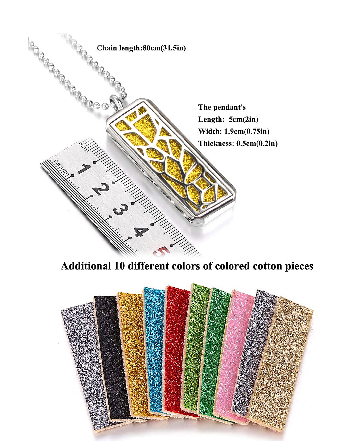 Just Aroma 08B03 Unisex Essential Oil Aromatherapy Titanium Locket Pendant Diffuser Necklace - Tree of Life Leaves