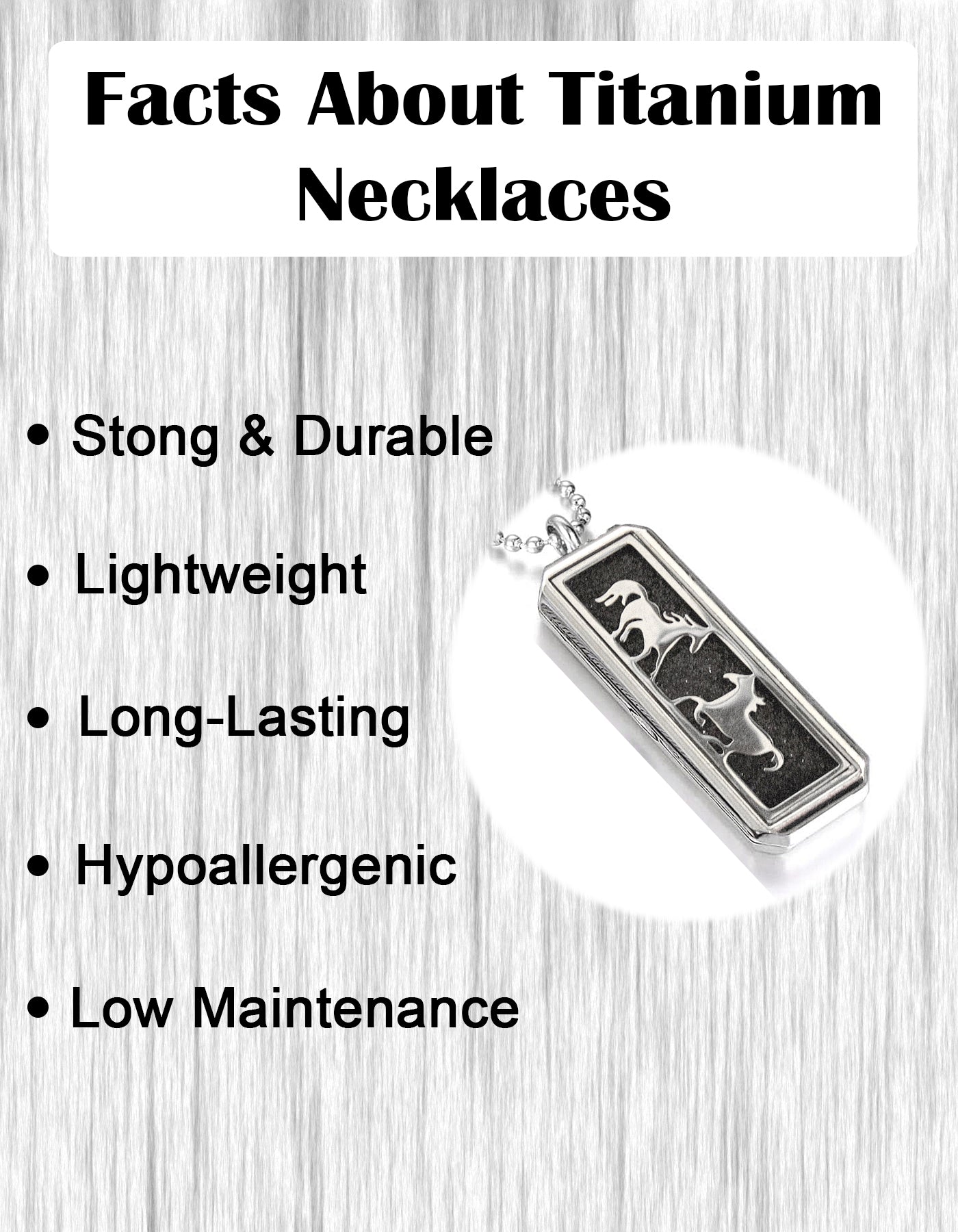 Just Aroma 08B07 Unisex Essential Oil Aromatherapy Titanium Locket Pendant Diffuser Necklace - Wild Horses