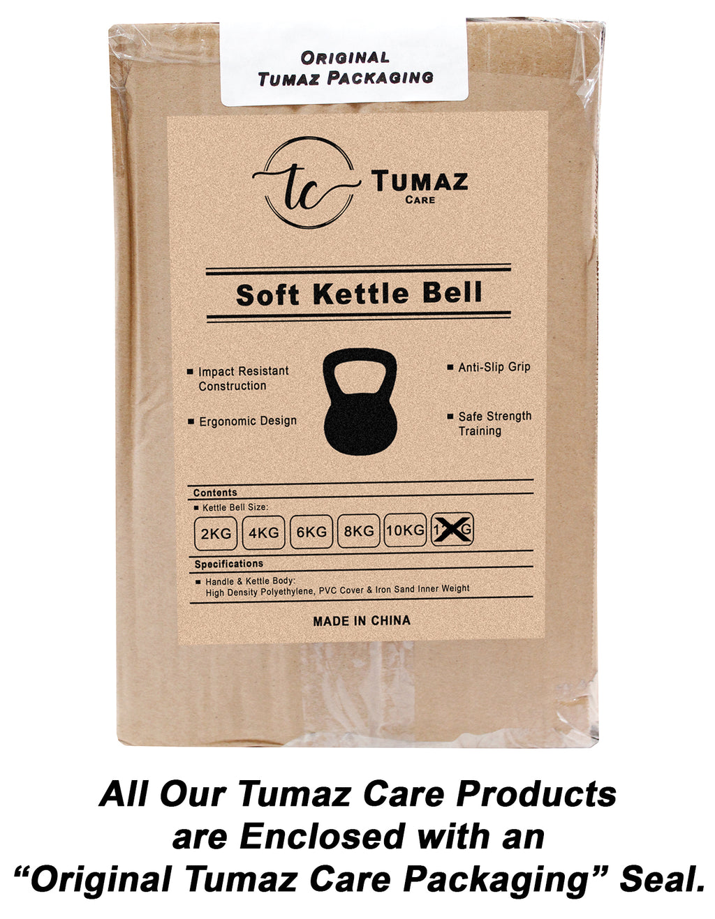 Tumaz Care 12.0KBBLU Soft Sand Kettlebell Non-Slip Handle - 12kg