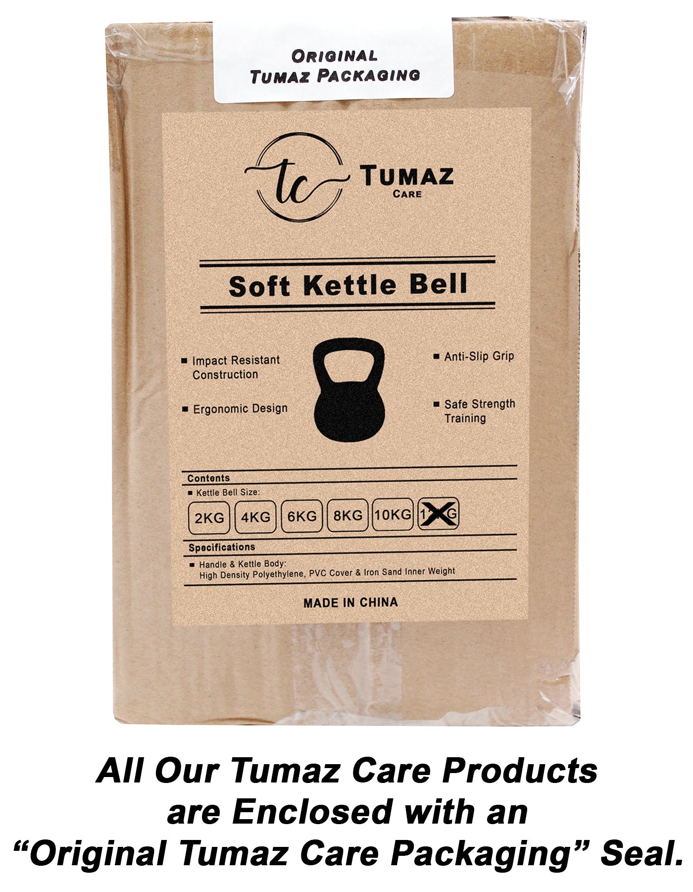 Tumaz Care 12.0KBBLU Soft Sand Kettlebell Non-Slip Handle - 12kg