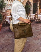 Fino 1718B-256 Full Grain Aniline Nappa Genuine Leather Messenger Bag