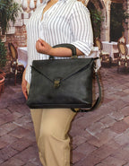 Fino 1718B-256 Full Grain Aniline Nappa Genuine Leather Messenger Bag