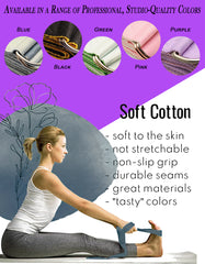 Tumaz Care 2C8FT Polyester-Cotton Two-Tone 8ft Yoga Strap for Pilates, Yoga